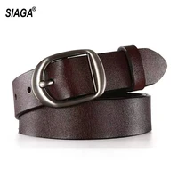 ladies all match retro style 100 genuine leather belts simple buckle metal metal casual belt for women jeans 2 8cm ak034