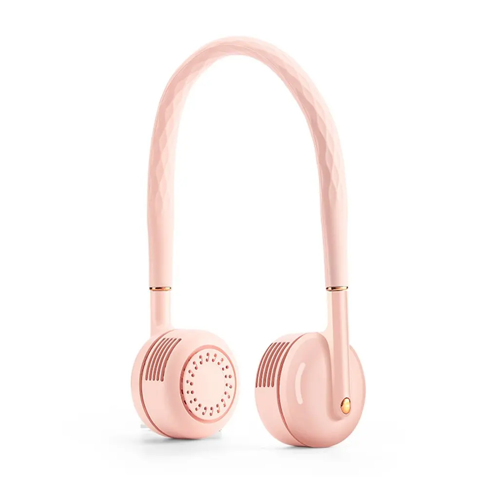 

Portable Leafless Hanging Dual Cooling Neck Fan USB Charging Outdoor Sports Flexible Neckband Mini Air Cooler Conditioner