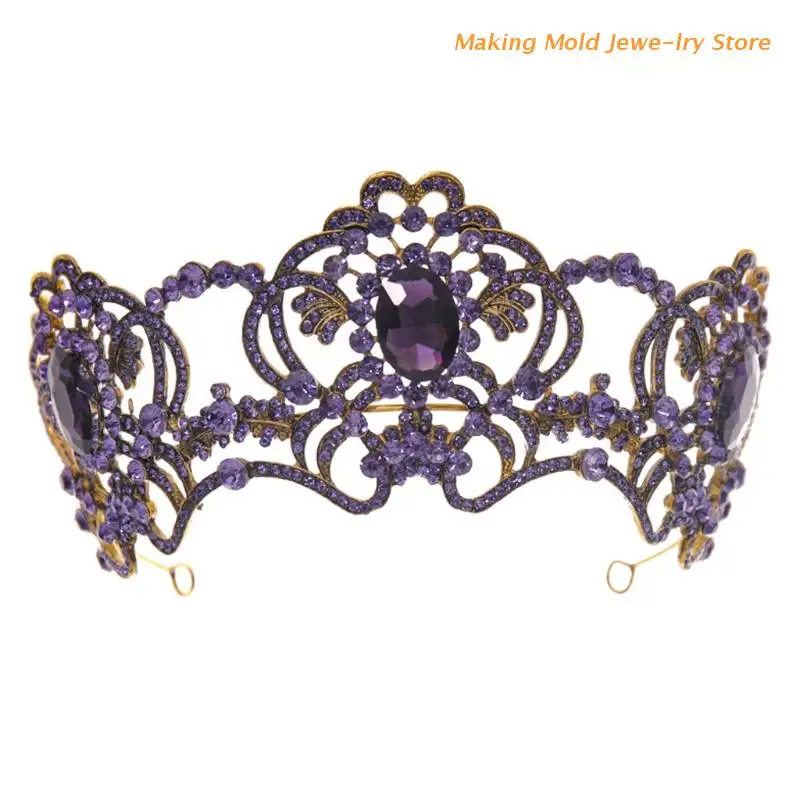 

Crystal Crown and Baroque Crown Princess Wedding Crown Rhinestone Birthday Crown Tiara Headdress Bridal Hair Accessory