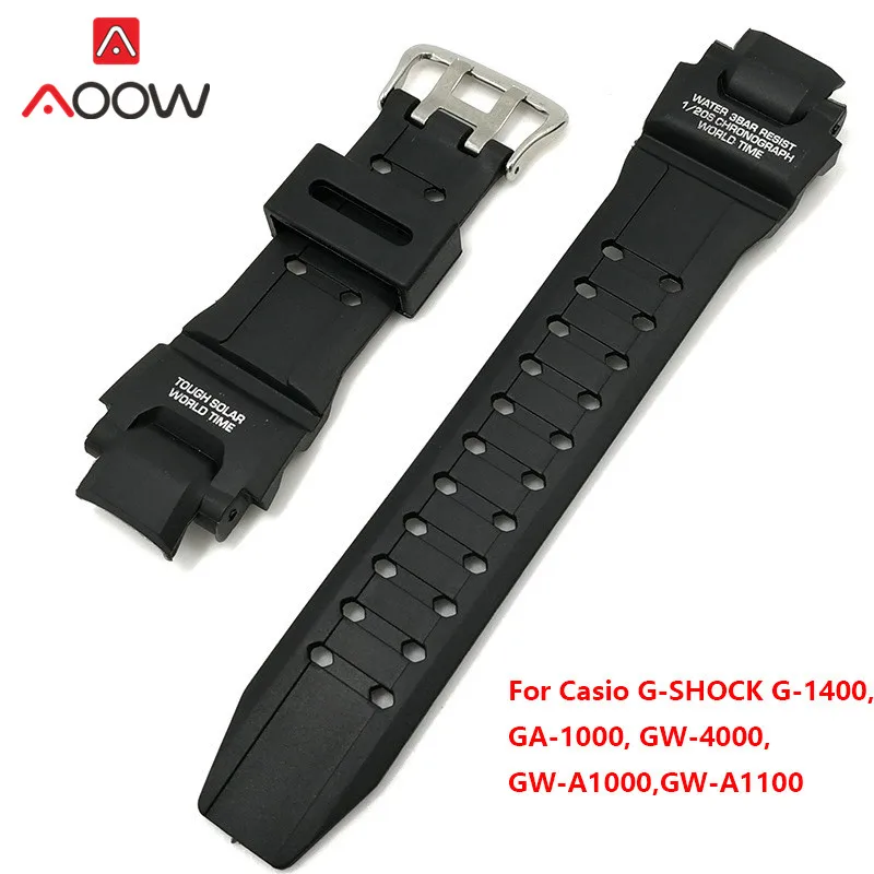 Силиконовый ремешок для Casio G Shock GA 1000 /1100 GW 4000 /A1100 1400 Sport Waterproof PU запасной