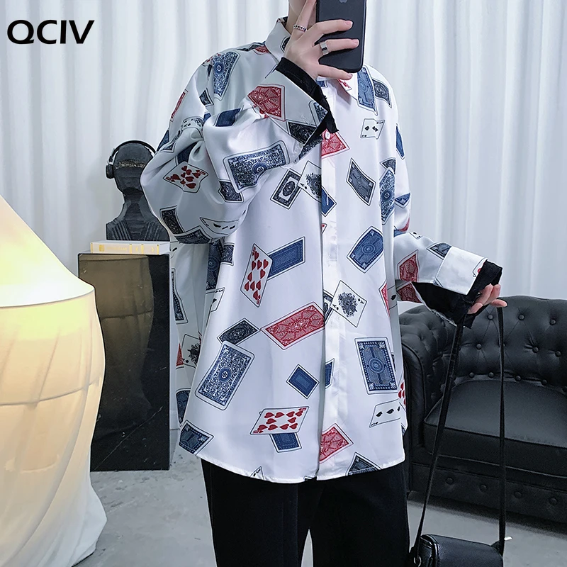 

Men's Fashion Flower Printing Hawaiian Shirt Male French Cuff Mens Clothes Brand Black Color Clothing Loose Shirts M-XL