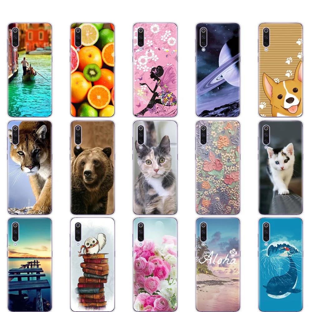 case for xiaomi mi 9 cover cute Silicone Soft coque housing For Xiaomi Mi9 SE Phone Shell bumper Funny | Мобильные телефоны и