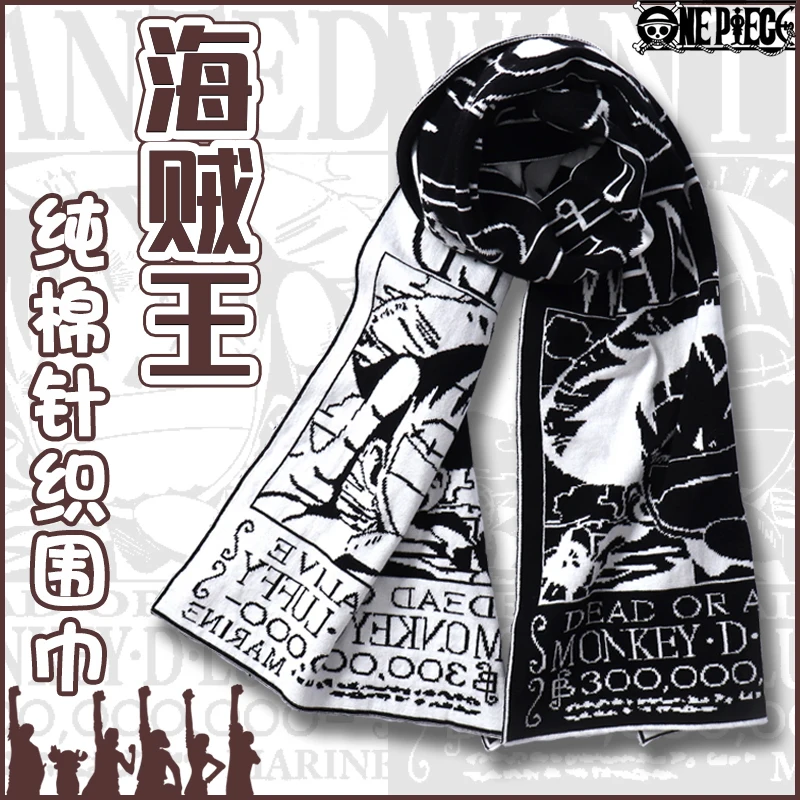 

Anime Scarf ONE PIECE Luffy Cosplay Scarves Autumn Winter Warm Neckerchief Japanese Students Fashion Men Women Neck Scarf Gift
