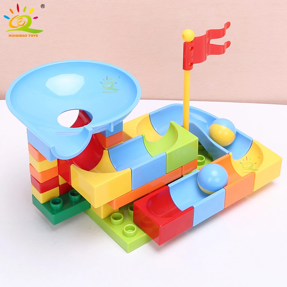 HUIQIBAO большой размер слайды кирпичи городские строительные блоки мраморные гонки