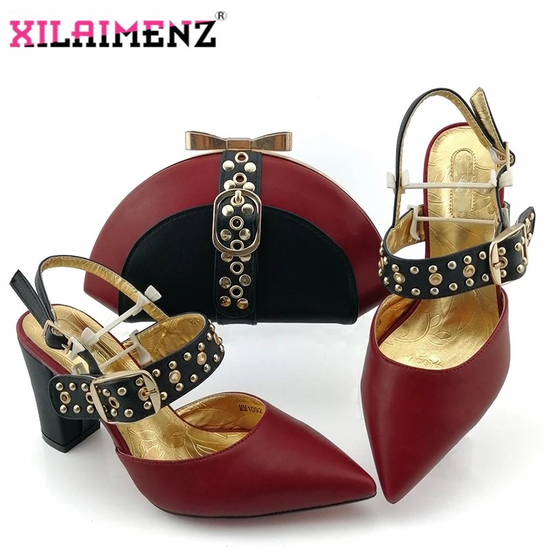 

2019 Высококачественная женская обувь и подходящая сумка специального дизайна в итальянском стиле, туфли-лодочки для вечерние ринки и свадьб...