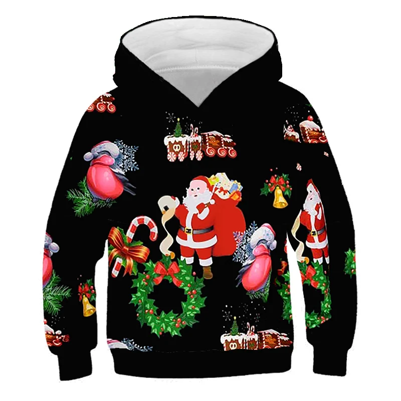 

Christmas 3D Hoodies Kids Sweatshirts Boy Girl Funny Autumn Long Sleeve Warm Hoodie Hip Hop Santa Claus Costume Fashion Tops