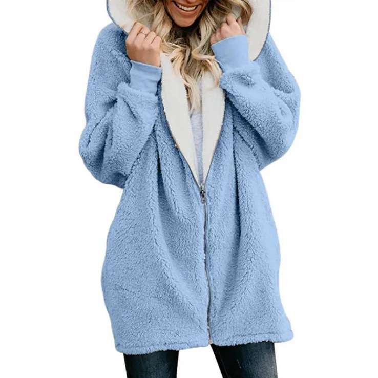 

11 Colors Plus Size S-5XL Winter Fashion Women Zipper Hooded Coat Warm Cardigan Coat Casual Hoodies Outwear