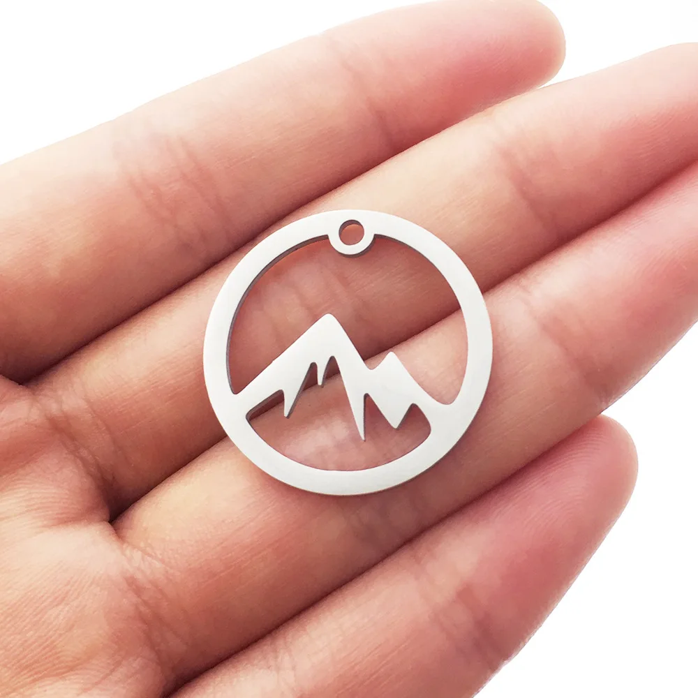 50 шт 25 мм зеркальная полировка из нержавеющей стали круглый полый горный Шарм для