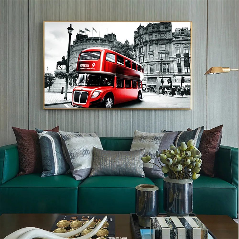 Картина Лондона Биг Бен красная телефонная будка плакат печать на холсте