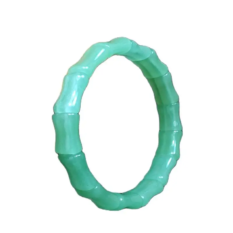 

China Handmade Natural Green Jade Ladies Bracelet Elastic Hand String