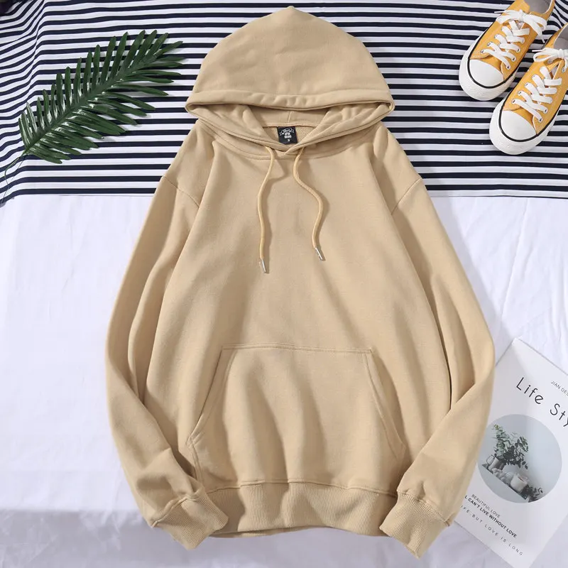 Fgkks модные брендовые мужские толстовки мужские однотонные толстовки с капюшоном повседневные Простые мужские толстовки с капюшоном топы - Цвет: Khaki