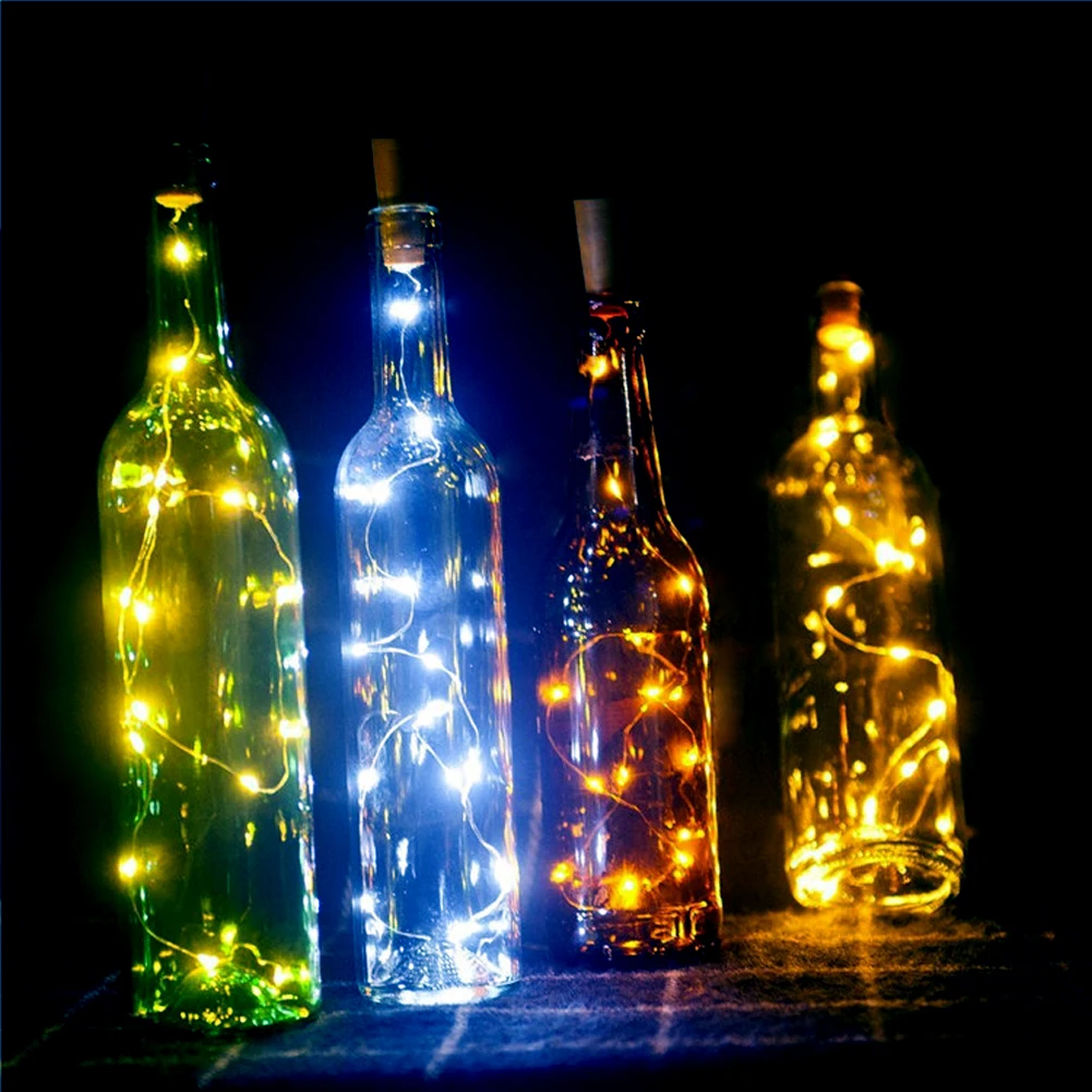 

Battery Powered Led Lights Garland Wine Bottle Cork String Light Warm Starry Light 2meter 20LED For Party Wedding Decoration
