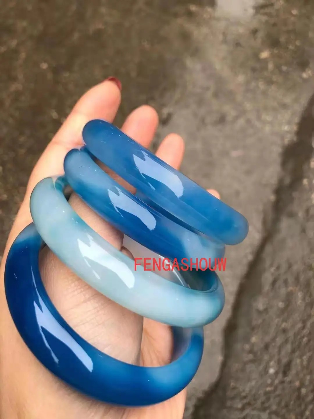 

Natural Agate Blue Jade Bangle Hand-carved Jade Bracelet Real Blue Jade Bangles Jadeite Jade Jewelry Bracelets for Women 1pc