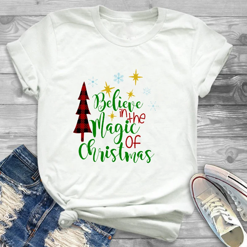 

2021 Women Clothing Singing Lound T-Shirt Tee Shirt Tees T-shirts New Year Merry Christmas Womens Female Graphic T Shirt