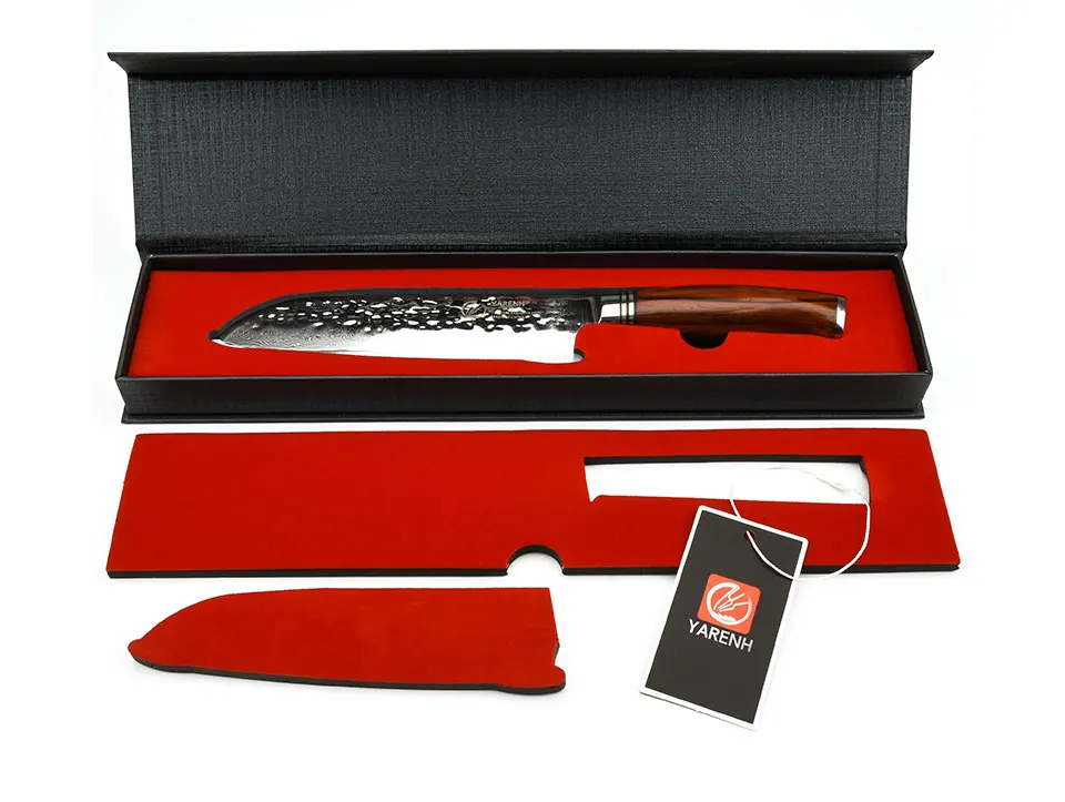 YARENH 7 inch Santoku нож шеф-повара японский VG10 филе нож Дамаск Сталь овощей Ножи лучшие sharp Professnal Кухня Ножи