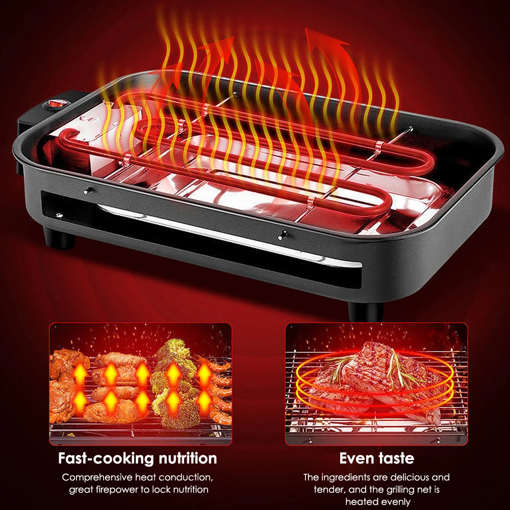 저렴한 다기능 전기 그릴 베이킹 팬, 무연 철판 구이 바베큐 220V 전기 철판 실내 바베큐 기계