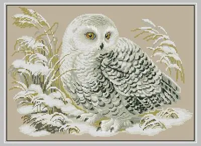 

100% egypt cotton Lovely Hot Sell Counted Cross Stitch Kit Snow White Owl in Winter riolis 1241