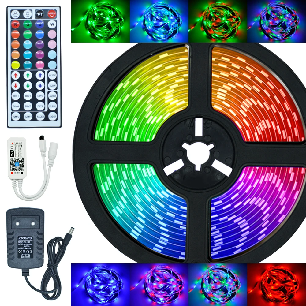 Светодиодные ленты RGB 5050 SMD 2835 гибкая светодиодная лента с 5 м диодами
