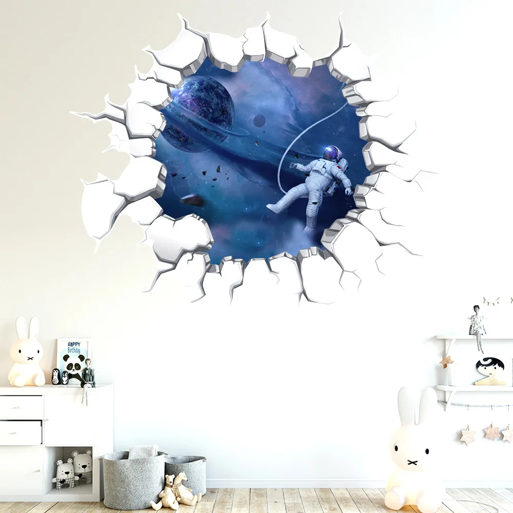3D наклейки на стену в виде Галактики космоса астронавта наклейка для детской
