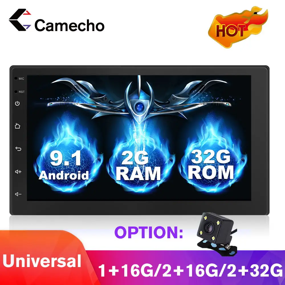 Camecho Android 8 1 2 Din автомобильное радио MP5 мультимедийный плеер 7 дюймов Авторадио 2.5D