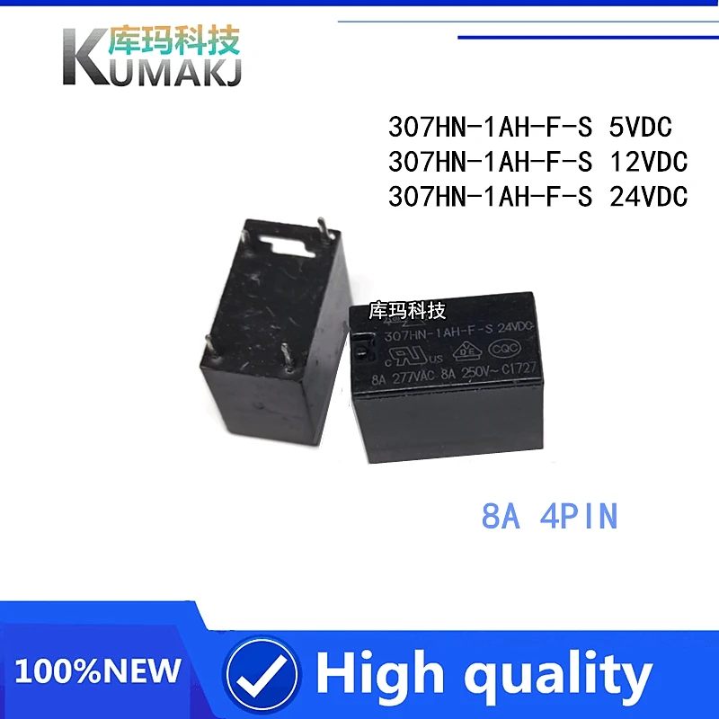 5 шт./лот Новое реле 307HN-1AH-F-S 5VDC 307hn-1ah-S 12VDC 307hn-1ah-f-s 24VDC 307HN 1AH F S 8A 4PIN 5V 12V 24V | Электронные