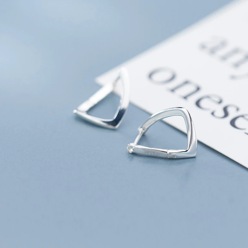 

100% Solid 925 Sterling Silver Trendy Jewelry Smooth Geometry U Shape Stud Earring Pierced Jewelry for Women Teen Girls Gift