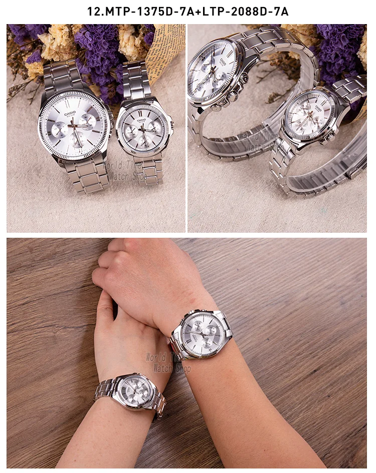 Мужские часы Casio Мужские часы Set Top Brand Роскошные женские часы Кварцевые наручные часы Спортивные мужские часы Водонепроницаемые женские часы Luminous Pair Design Model relogio feminino masculino reloj hombre