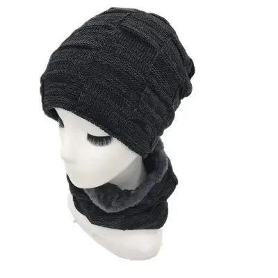 black OZyc зимняя шапка, шарф Skullies Beanies для мужчин вязаная шапка женская маска Толстая Балаклава ушанка шерстяной берет мужская шапка - Цвет: black