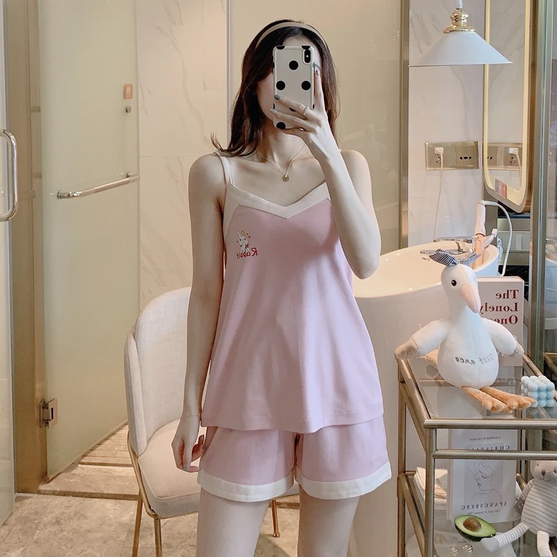 

4 Piece Spring Summer Women Pajamas Sets Soft Cotton Sleepwear Robe+Top+Pants+Shorts Female Mujer Leisure Nightwear Suit