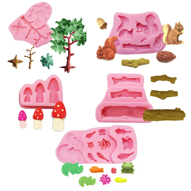 Кухонные аксессуары коллекция лесных деревьев силиконовая форма для помадки