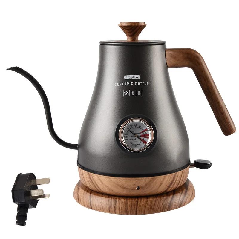 

1350W Gooseneck Kettle Electric Kettles Household Office Tea Coffee Drip Kettle Hand punch Thin Mouth Stainless Steel 220V 1L