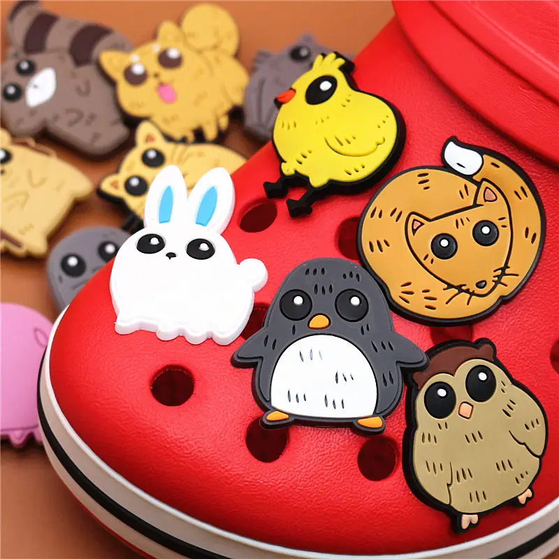 1pcs PVC Shoe Charms Shoes Accessories Cute Animals Croc Shoe Buckle Decoration Shoe Ormaments fit JIBZ Party Kid's Gifts U63