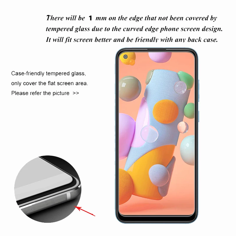 2 piezas para Samsung Galaxy A11 vidrio para Galaxy A11 pel&iacute;cula de vidrio templado 9H Protector de pantalla de vidrio duro Protector para Samsung A11-2