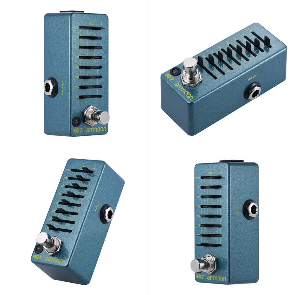 Мини-эквалайзер ammoon EQ7 педаль для гитары 7 полос света корпус из алюминиевого