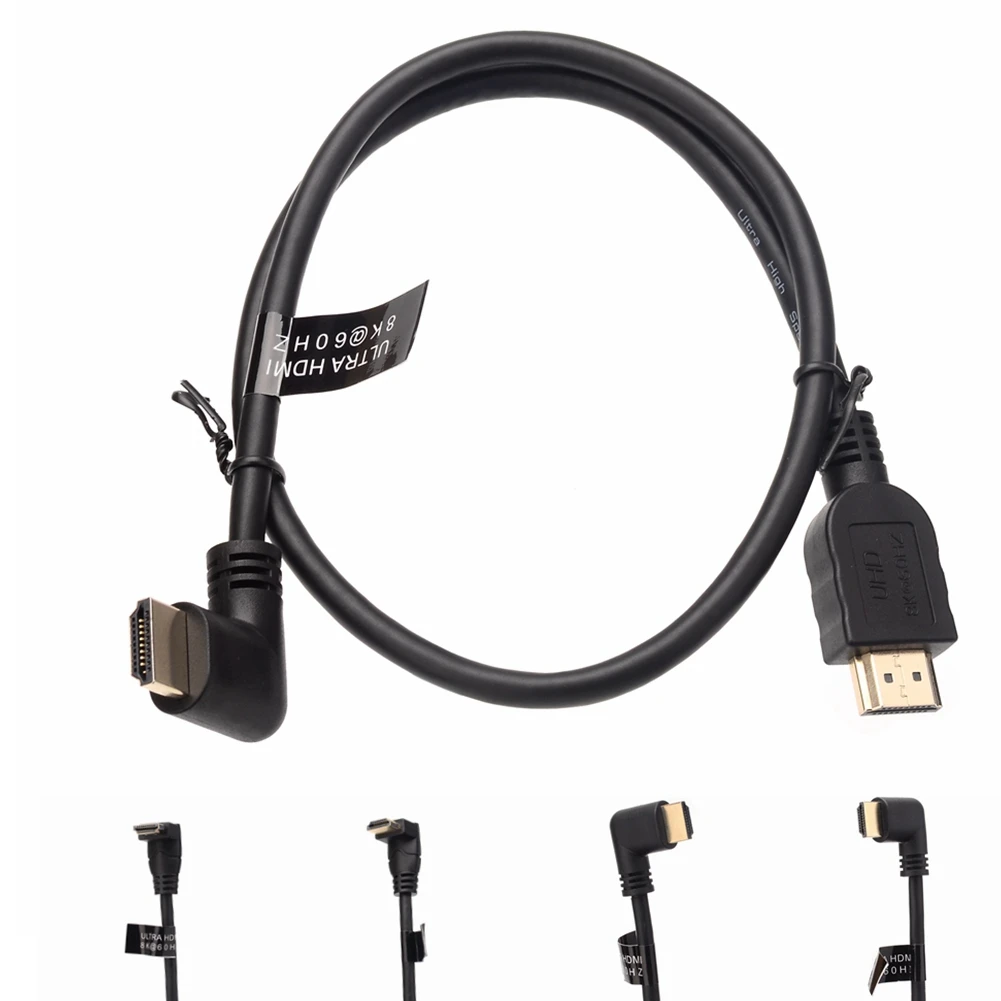 Совместимый с HDMI кабель 8K 2 1 угловой адаптер 90/270 градусов для Apple TV PS4 сплиттер