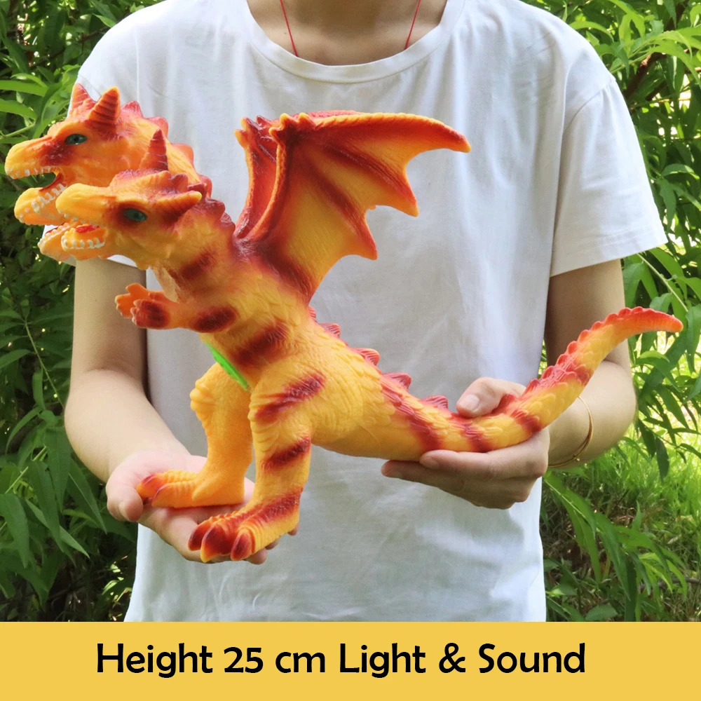 

Figures Dinosaur Model Toys Educational For Children Kids Brachiosaurus Plesiosaur Collection Animal Light Sound Soft Rubber