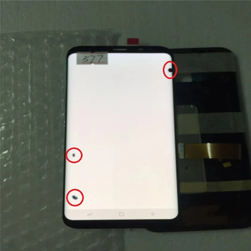 NO.577 Blue Frame Original AMOLED with frame for Samsung Galaxy S8+ PLUS G955A G955U G955F G955V LCD display touch screen assembly with dots - Цвет: NO.577 Blue Frame