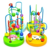 mini montessori wooden toys kids circles bead wire maze roller coaster toddler early educational puzzles toy for children infant