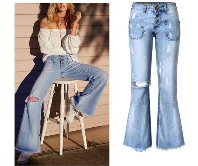 

High Waist Irregular Denim Female Flare Jeans For Women Bell Bottom Fat Mom Jeans Wide Leg Skinny Jeans Woman Streetwear 2021