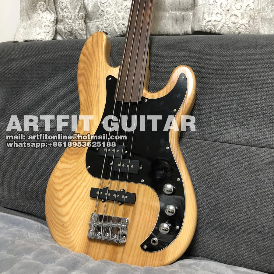 Болотное пепельное тело Tony Franklin Fretless Black Precison Jazz 4 струны Китай электрический бас гитары гитары