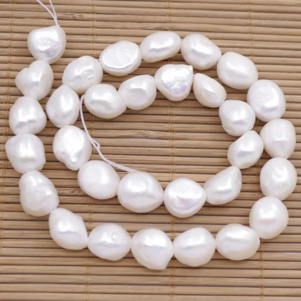 Натуральные белые жемчужные бусины свободного кроя нитка 14-15 дюймов 7 мм-15 мм на