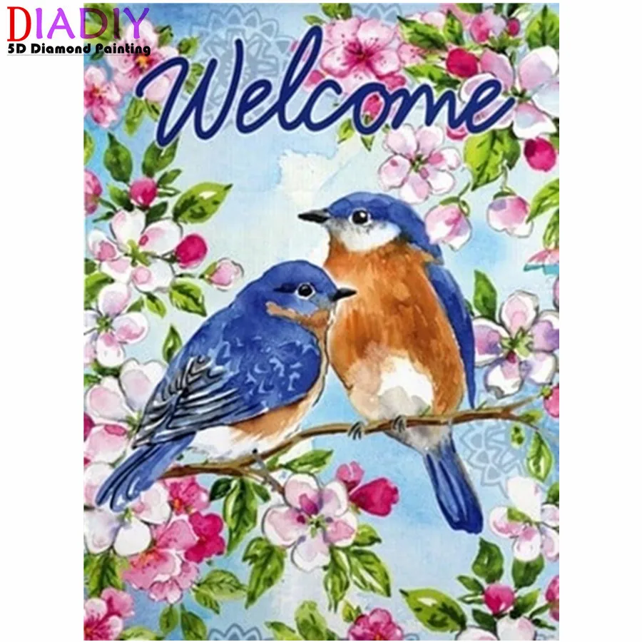 

Square diamond painting DIY cross stitch kit bird decoration painting 5D rhinestone embroidery mosaic embroidery gift