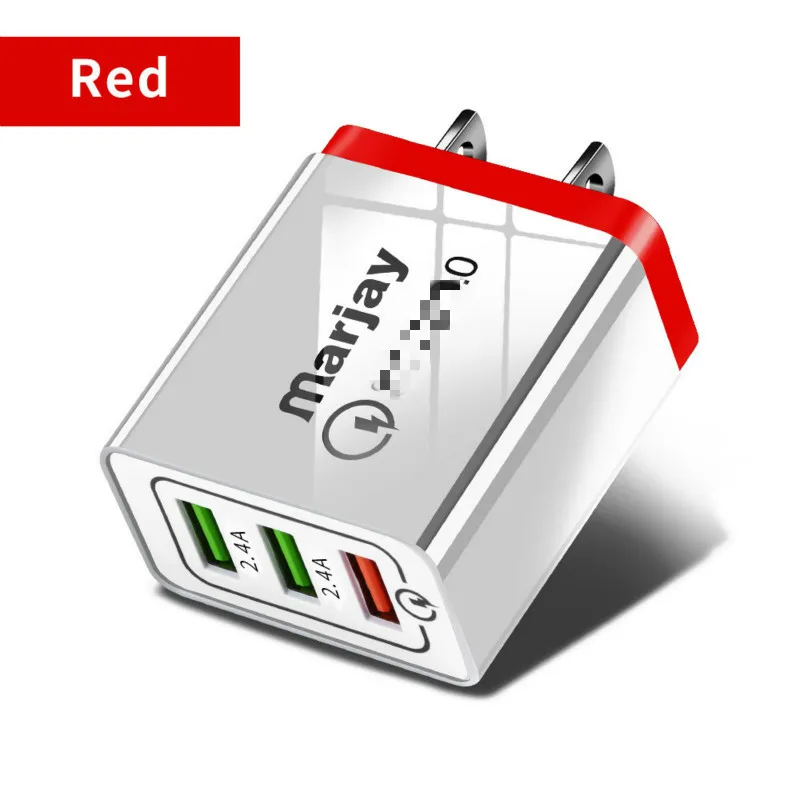 Светодиодный дисплей 3 USB зарядное устройство для мобильного телефона Быстрая