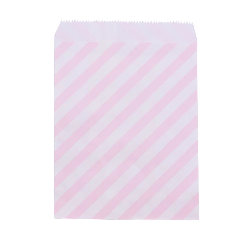 AB03 25/50pcs 18*13cm Kraft Paper Bags Wave Stripe Dot Gift Bag for Wedding Birthday Candy Snack Bag Festival Party Wrapping Supplies - Цвет: AB03