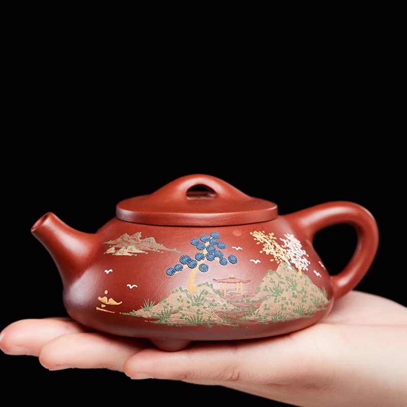 Handmade Teapot Handle Purple Clay Creative Retro Tea Ceremony Chinese Small Teapot Kettles Juego De Te Home Products DG50CH