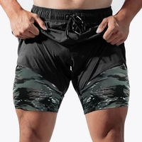 new mens shorts summer running sport short verano hombre men gym workout high quality nylon double layer camouflage shorts