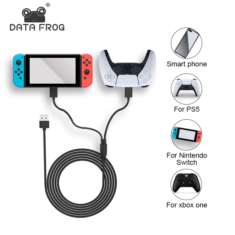 

Data Frog Type C Smart Phone Charging Cable For PS5 Controller Power Line For Nintendo Switch Charger Line For Xbox One Gamepad