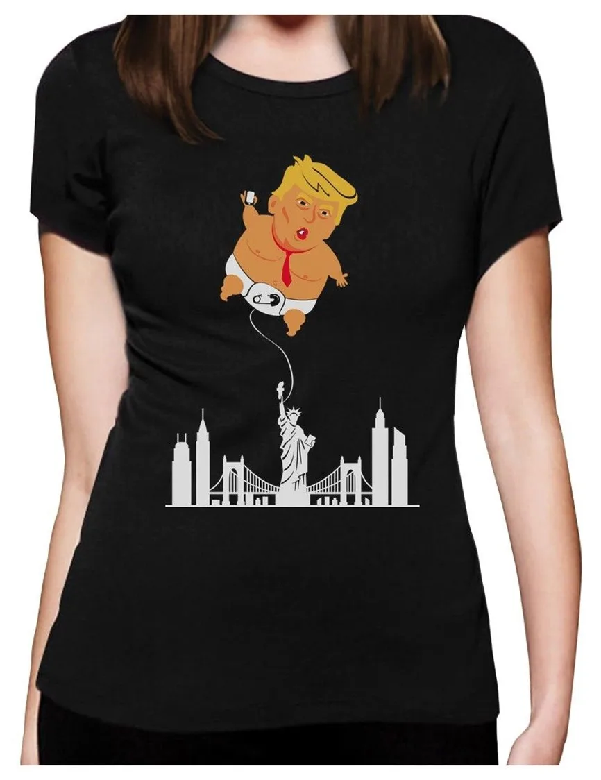 Забавная Женская футболка Анти-Трамп с воздушным шаром США больше размеров и