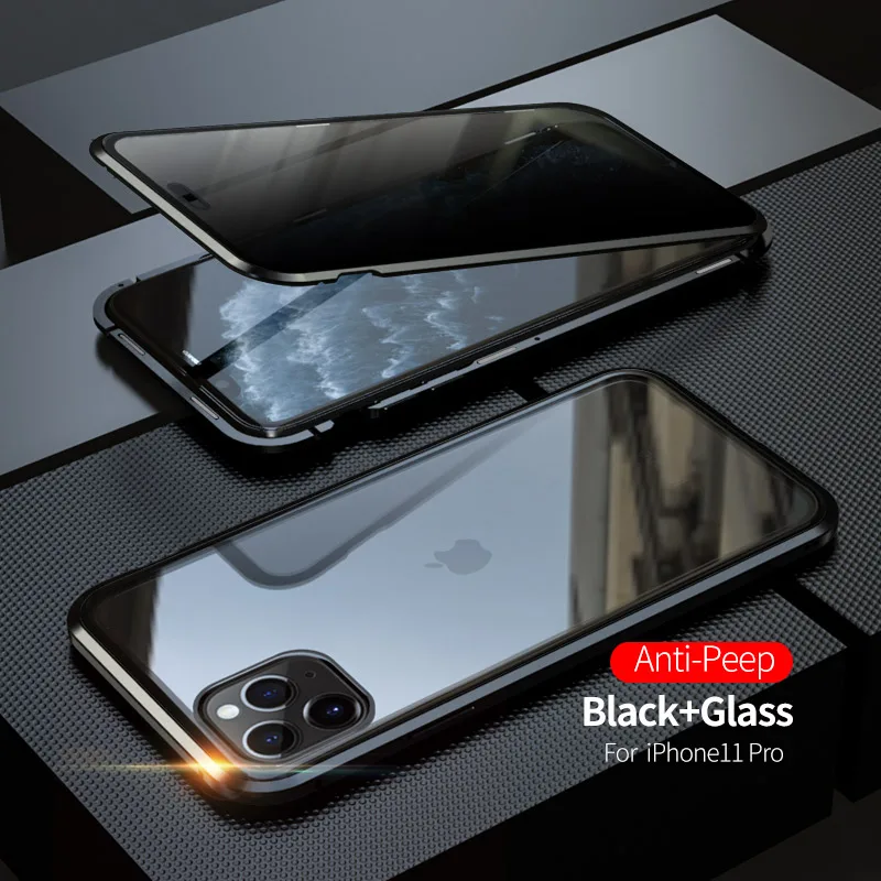 Для iPhone XS MAX анти-открытый чехол для телефона XR Магнитная Адсорбция двойное стекло в рамке i7 8P защитный чехол