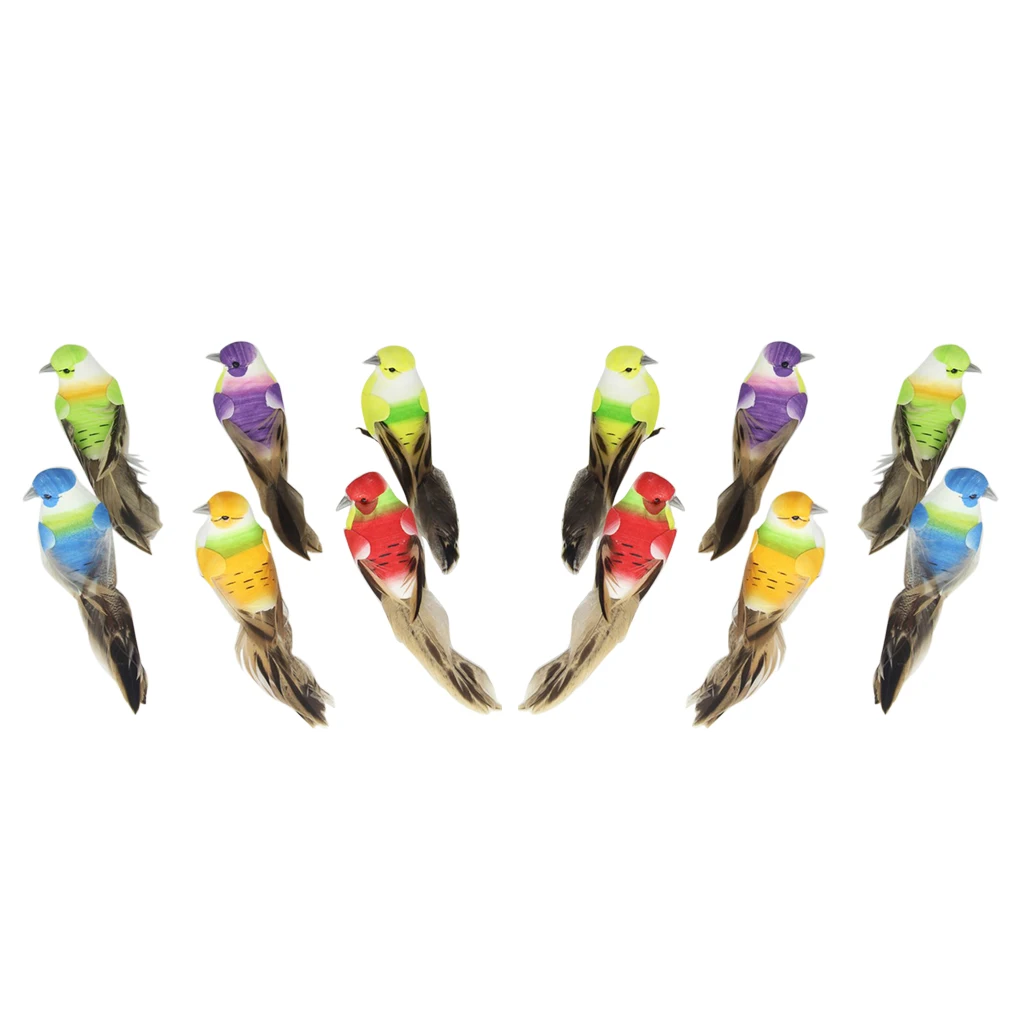 

12PCS ARTIFICIAL BIRD TREE DECOR BIRDS DIY PARTY WEDDING DECOR